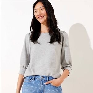 Loft Puff Sleeve Sweatshirt, Women’s Large NWT